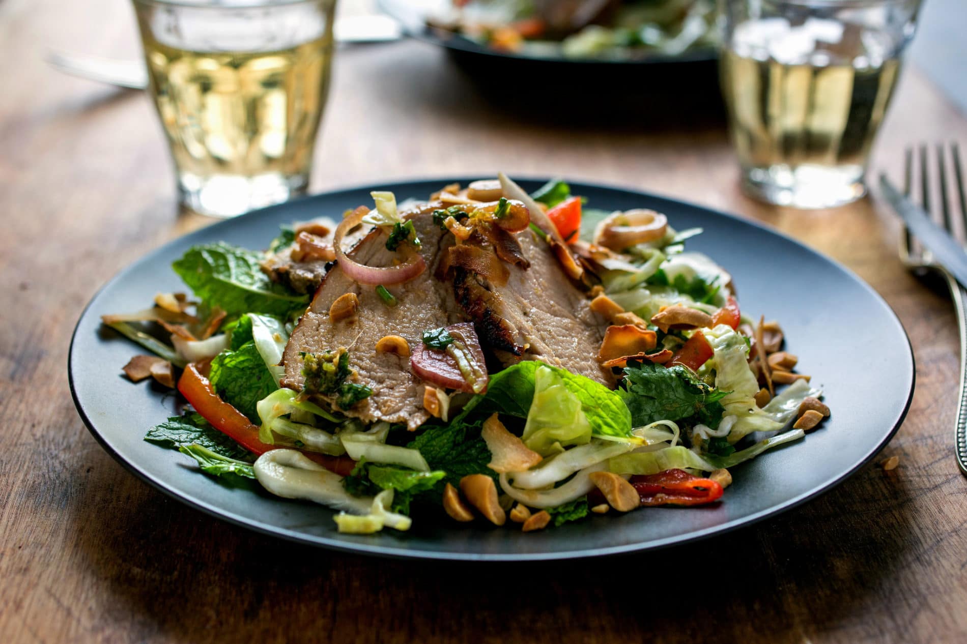 Ginger Caramel Pork Salad